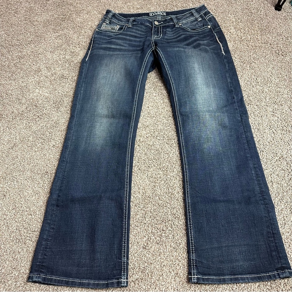 Rock & Roll Cowgirl Dark Blue Boot Cut Jeans